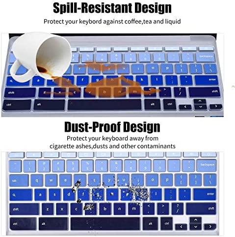 Keyboard Cover for HP 11.6 inch Chromebook, HP Chromebook x360 11.6 inch, HP Chromebook 11 G2 / G3 / G4 / G5 / G6 EE / G7 EE, HP 11.6 Inch Chromebook Protector Skin, Gradual Blue