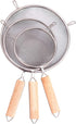 NaDale Set of 3 Stainless Steel Fine Mesh Strainers 4.92"?6.3"?7.87" Strainer Wire Sieve Sifter for Kitchen Tools Gadgets