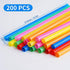 200 Pcs Jumbo Smoothie Straws,Colorful Disposable Wide-mouthed Large Straw.
