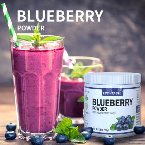 Blueberry Powder, 5.3oz(150g), Freeze Dried Berry Powder, 100% Pure, No Fillers, No Gmo, Vegan Friendly.