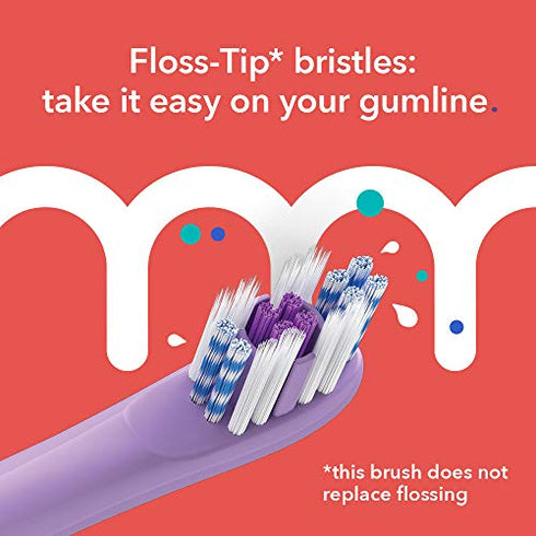 Colgate Hum Connected Smart Battery Toothbrush Refill Head, Purple, 2 Pack