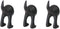 Ikea Set of 3 Dog Tail Hooks Hat Coat Key Wall Mounted Hanger (Black)
