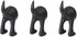 Ikea Set of 3 Dog Tail Hooks Hat Coat Key Wall Mounted Hanger (Black)