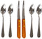 Four (4) Grapefruit Spoons and 2 Grapefruit Knives, Stainless Steel, Serrated Edges