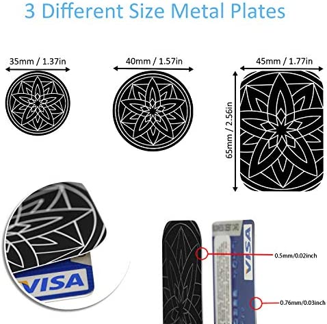 Metal Plate for Phone Car Magnetic Mount 6 Pack,Magnet Holder Disc Replacement Case Sticker with 3M Adhesive for iPhone Magnets Cradle-less Mounts Cell Phone Mini Tablet GPS Stand 2 Rectangle 4 Circle