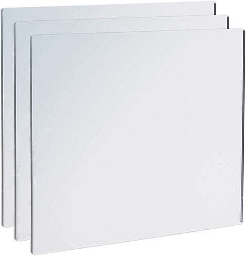 Acrylic Mirror Sheets, Shatter Resistant (3mm, 11 x 8.5 in, 3 Pack)
