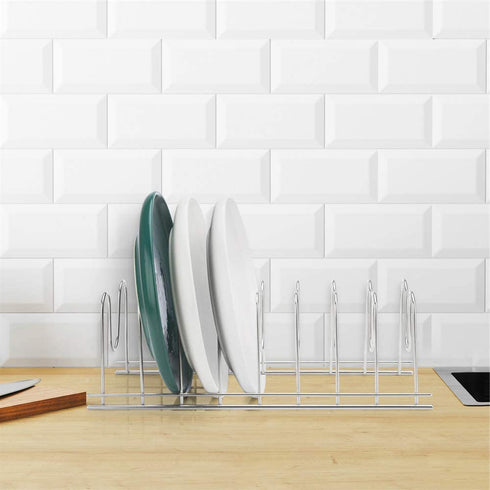 SANNO Lid Holder Organizer Rack, Diversified Euro Kitchen Lid Organizer for Plates, Cutting Boards Bakeware, Cooling Racks, Pots & Pans, Serving Trays,stainless steel pack of 2
