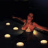 (Pack of 4) 3" Wax Flicker LED Water Floating Candle with Warm White Light Battery Operated Flameless LED Floating Candles for Centerpiece Swimming Pool or Bathtub Decor (Warm White)