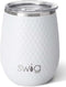 Swig Life 14oz Insulated Wine Tumbler with Lid, Dishwasher Safe, Holds 2 Glasses, Stemless, Portable, Stainless Steel Wine Glass | Golf Gifts for Women (Golf Partee)