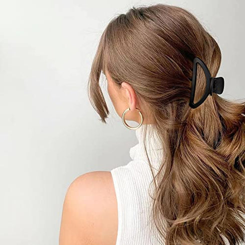 Canitor Hair Clips for Women 4Pcs Neutral Claw Clips Hair Clips for Thin Hair Medium Hair Clips Matte Claw Clips for Thin Hair Semicircle Hair Clips for Thick Hair Cute Small Hair Clips