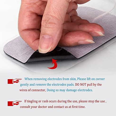 TENS Unit Replacement Pads - Compatible with AUVON and TENS 7000 Unit - Durable Self-Adhesive Electrodes Pads Combo 12 Pcs 2"X 2" and 2"X 4", Latex-Free for Lower Back and Multiple Pain Relief