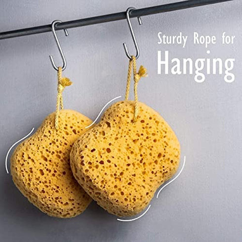 myHomeBody Premium Bath Sponge, Foam Loofah Sponge, Body Sponge for Shower - Large Size, Lots of Lather, Curvy, 3 Pack