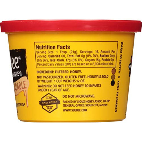 Sue Bee Spun USA Clover Honey, 12 Ounce Sue Bee Pure Premium Clover Honey From USA Beekeepers