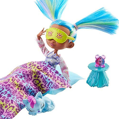 Cave Club Stellar Sleepover Adventure Playset with Tella Doll (8 – 10-inch, Blue Hair), Prehistoric Pet and Accessories, Gift for 4 Year Olds and Up