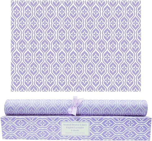 SCENTORINI Lavender Scented Drawer Liners, Scent Paper Liners for Drawers, Dresser Shelf, Linen Closet (6 Sheets)
