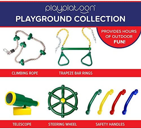 Playground Pirate Telescope for Kids - Plastic Accessory for Jungle Gym, Swing Set, Playhouse, Playset, Backyard Swing Set - Green Pirate Ship Telescope for Kids