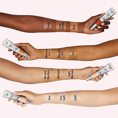 it COSMETICS Your Skin But Better CC+ Cream, Light Medium (C) - Color Correcting Cream, Full-Coverage Foundation, Hydrating Serum & SPF 50+ Sunscreen - Natural Finish - 1.08 fl oz