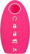 KAWIHEN Silicone Key Fob Cover Fit for Nissan 5 button(PINK)