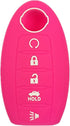 KAWIHEN Silicone Key Fob Cover Fit for Nissan 5 button(PINK)