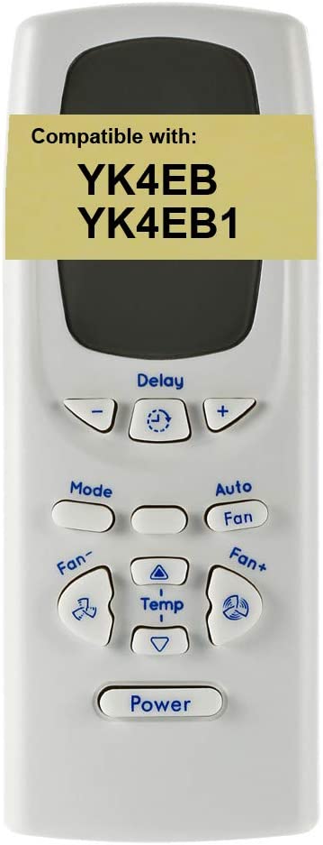 Replacement for GE Air Conditioner Remote Control YK4EB1 works for AEL06LPL1 AEL06LPQ1 AEL06LQ AEL06LQQ1 AEL06LQW1 AEL06LS AEL06LSQ1 AEL08LO AEL08LOG1 AEL08LP AEL08LPH1 AEL08LPQ1 AEL08LQ AEL08LQG1