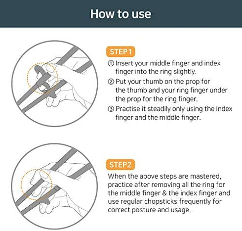 Edison Friends Training Chopsticks for Adults Right Handed, Beginner Chopsticks, Chopsticks Helper, Chopsticks for Beginners, Trainer Chopsticks, Easy Chopsticks, Practice Chopsticks, Made in Korea