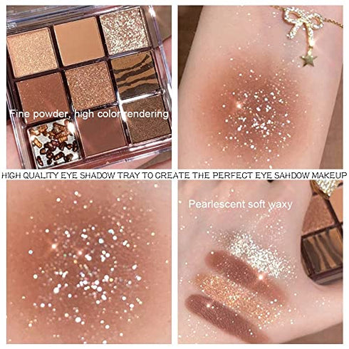 AMY'S DIARY Dark Brown EyeShadow Palette, Copper Eyeshadow glitter brown matte Shimmer Makeup Eyeshadow Pallet,Hazel Eyes Eyeshadow Palette ,smokey eye eyeshadow palette waterproof Long Lasting(C)