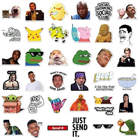 156pcs Funny Meme Vinyl Stickers Pack, Vine Stickers for Laptop, iPhone, Water Bottles, Computer, and Hydro Flask, DIY Decor for Bumper Wall (Meme)