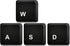 Computer Gamer Coaster - Computer Control W,A,S,D Keys - Neoprene 4 Piece Set