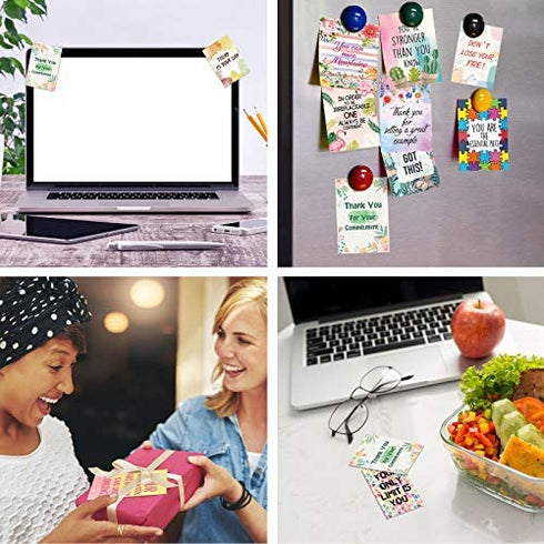 100 Motivational Cards Mini Unique Inspirational Compliment Cards Appreciate You Cards for Employees Coworkers Business Gratitude Card Encouragement Cards Appreciation Kindness Cards Lunch Box Notes