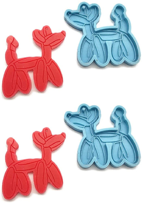 Allinlove 2 Pcs Dog Silicone Keychain Mold Handmade Keychain Mold Dog Tag Resin Casting Silicone Molds Cake Baking Mold for DIY Bag Luggage Tag Crystal Pendant Trinket Desserts Cupcake Topper