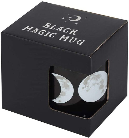 Mug - Ceramic Tea/Coffee - Triple Moon Mug - Black Gothic Wicca Witchcraft Pagan Mug