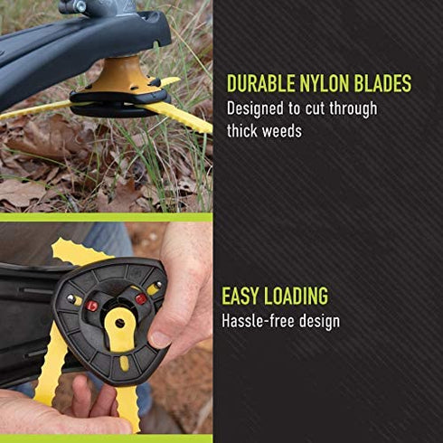 Weed Warrior 70289A Replacement Push-N-Load 3 Blade Head-70289A, One Size, yellow
