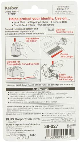 Plus Guard Your ID Roller Stamp, Pink