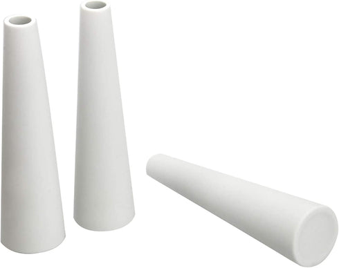 HOMOKUS White Ceramic Bud Vases Set of 3, Conic Small Bud Decorative Floral Vase Home Decor Centerpieces, Connected Tubes White Vase Set