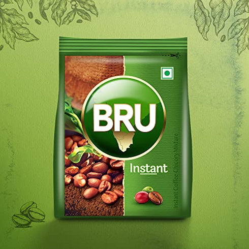 Bru Instant coffee, 100 grams pack, 3.5 oz, India - instant coffee-chicory mixture made from blends of coffee and chicory - Vegetarian