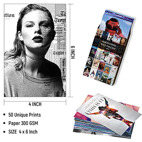 Album Cover Wall Collage Kit Aesthetic Pictures, Aesthetic Room Decor, Bedroom Decor for Teen Girls, Wall Collage Kit, VSCO Room Decor, Posters for Room Aesthetic, Collage Kit (4 x 6 in)