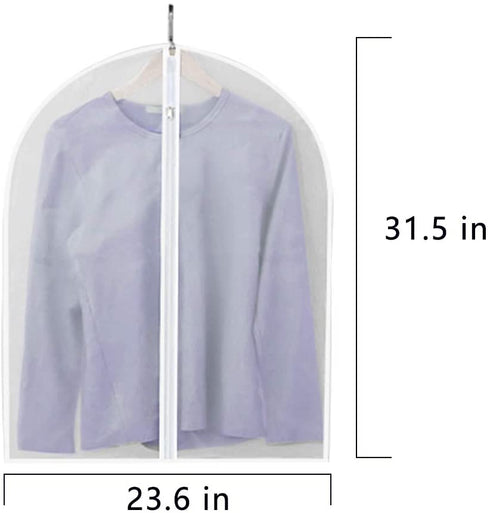 STONCEL Garment Bags for Hanging Clothes 12Pcs Lightweight Clear Full Zipper Suit Bags Breathable Dust Cover for Closet Suits,Dresses,Shirts, Clothes Storage, 31x23Inches