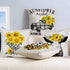 Hexagram Rustic Sunflower Pillow Covers 18 x 18 Set of 4 Decorative Farmhouse Cow Truck Design Soft Linen Throw Pillow Cover Cushion Case for Sofa Bench Living Room Indoor Outdoor Home Decor