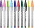 BIC Cristal Multicolour Ballpoint Pens With Wide Tip (1.6mm) Pens For Colourful Writing In Assorted Colours, Pack Of 15
