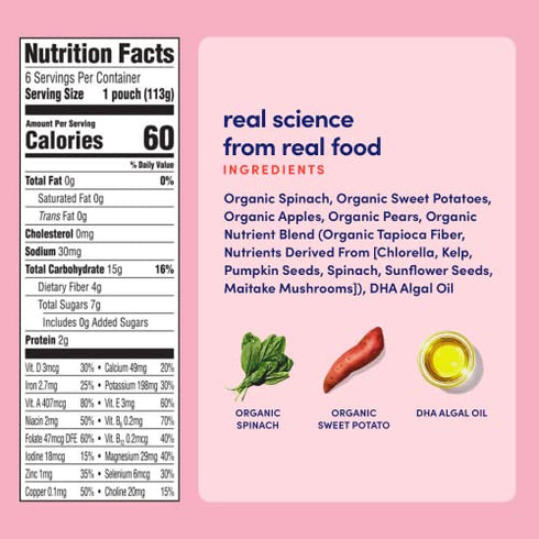 Cerebelly Organic Spinach Apple Sweet Potato Baby Food, 4 OZ