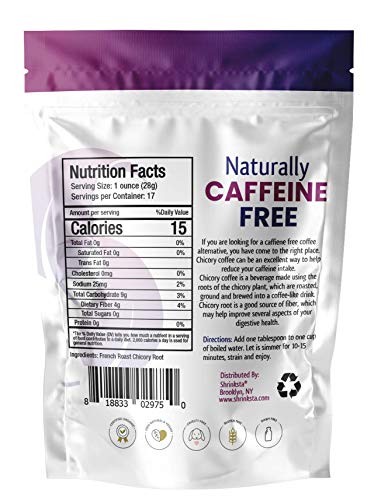 Chicory Root Powder, 1 lb. French Chicory Root Coffee Replacement, Coffee Alternative Caffeine Free Coffee Substitute, Chicory Root roasted Chicory Coffee, Ground Chicory Roasted. By Shrinksta.