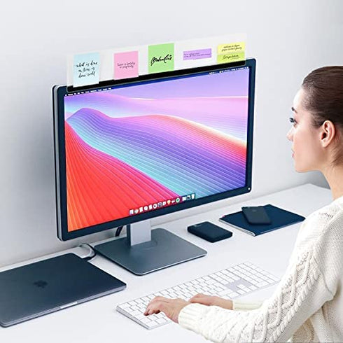 Monitor Memo Board Top Mount,18" Monitor Sticky Note Holder,Sticky Boards,Message Board for Computer Monitors