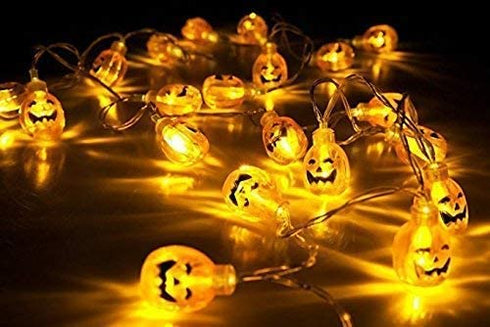 Solar Halloween Lights with led Pumpkin Light,Jack o Lantern Light 33ft 50LEDs,Orange Halloween Lights Outdoor for Patio, Garden,Parties (IP65 Waterproof,8 Light Modes Warm White)