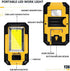 WARSUN Led Work Lights Rechargeable Magnetic Mechanic Light Portable Worklight for Camping Car Repairing 30w 1200 High Lumens Bright Yellow