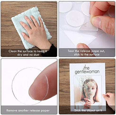 1000 Pieces Clear Sticky Putty Removable Round Putty 2 Sizes Double-Sided Stickers Round Adhesive Sticker for Decorations Wall Metal Glass Wood