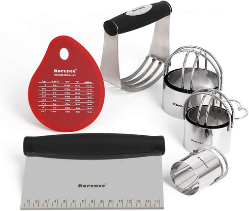 Rorence Dough Cutter Pastry Blender Biscuit Cutter Bowl Scraper Set