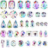 320 Pieces Sew on Rhinestone Sew Crystals Acrylic Gems Sewing Claw Rhinestone Flatback Gemstones with Hole Silver Prong in Mix Shape Mixed Size for DIY Crafts Clothes Shoes Bag Decoration (Crystal AB)