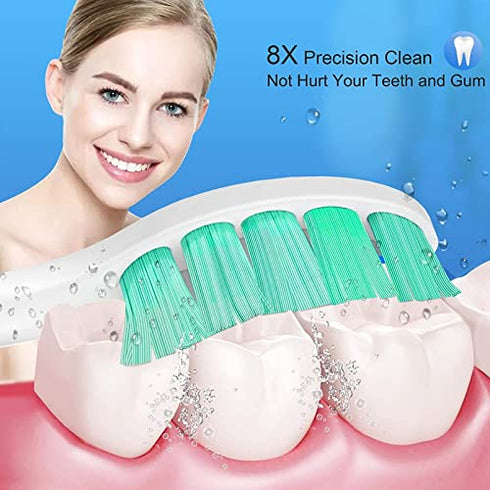 Ofashu Replacement Toothbrush Brush Heads for Philips Sonicare E Series Essence Elite Xtreme Advance CleanCare All Screw On Electric Toothbrush HX7022/66, 6 Pack