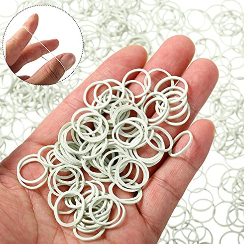 1000 Mini Rubber Bands Soft Elastic Bands for Kid Hair Braids Hair (White)