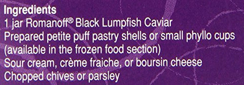 Romanoff Caviar Black Lumpfish, 2 oz